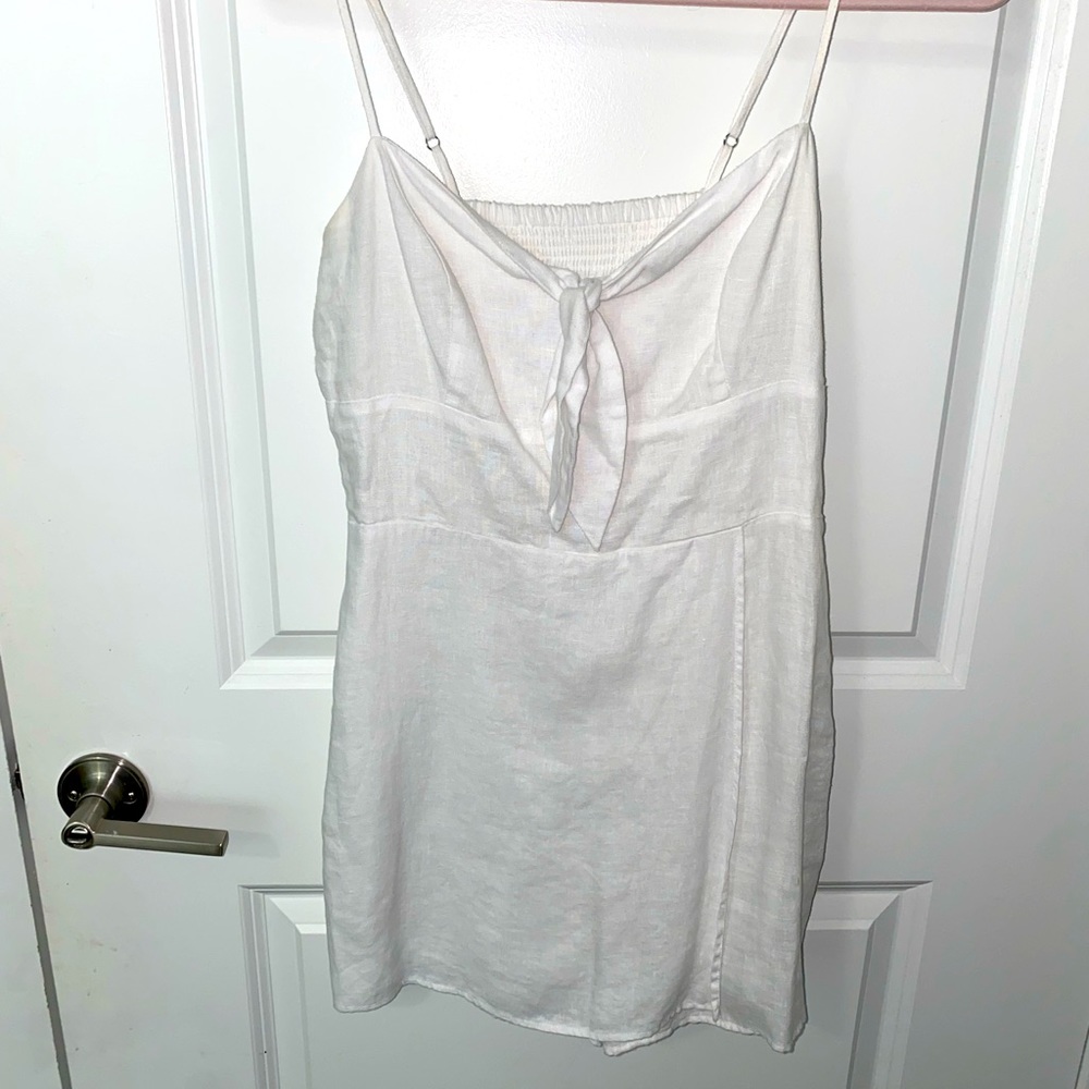 linen white romper dress